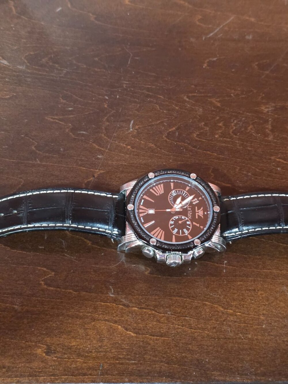 Le Vian Limited Edition Swiss Made Watch Black Diamond Dial Black Leather Strap